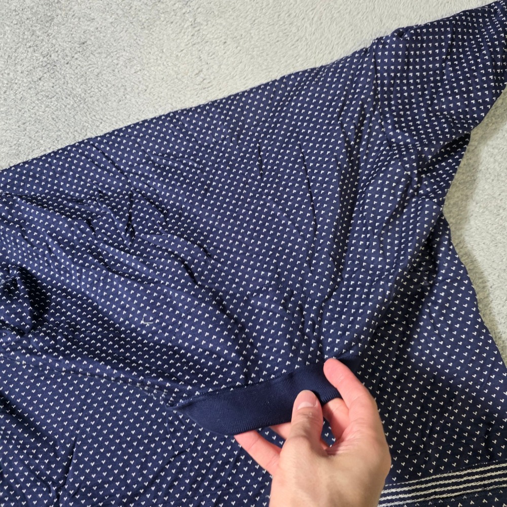 Polo Golf Ralph Lauren Mens L Polo Shirt Navy Blue Pima Cotton Geometric Print - Picture 5 of 6